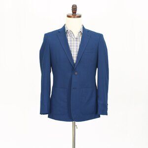 Bespoke 38S Blue Blazer Sport Coat Jacket 2-Button Solid Y423